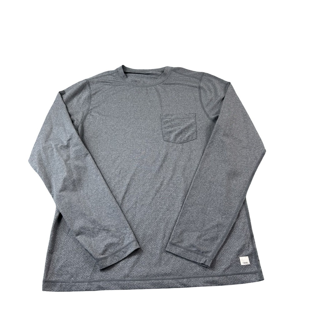 Vuori Gray L/S Performance Pocket Mens T Shirt Size Medium